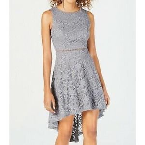 Womens City Studios Juniors' Glitter Lace High-Low Dress Size-5